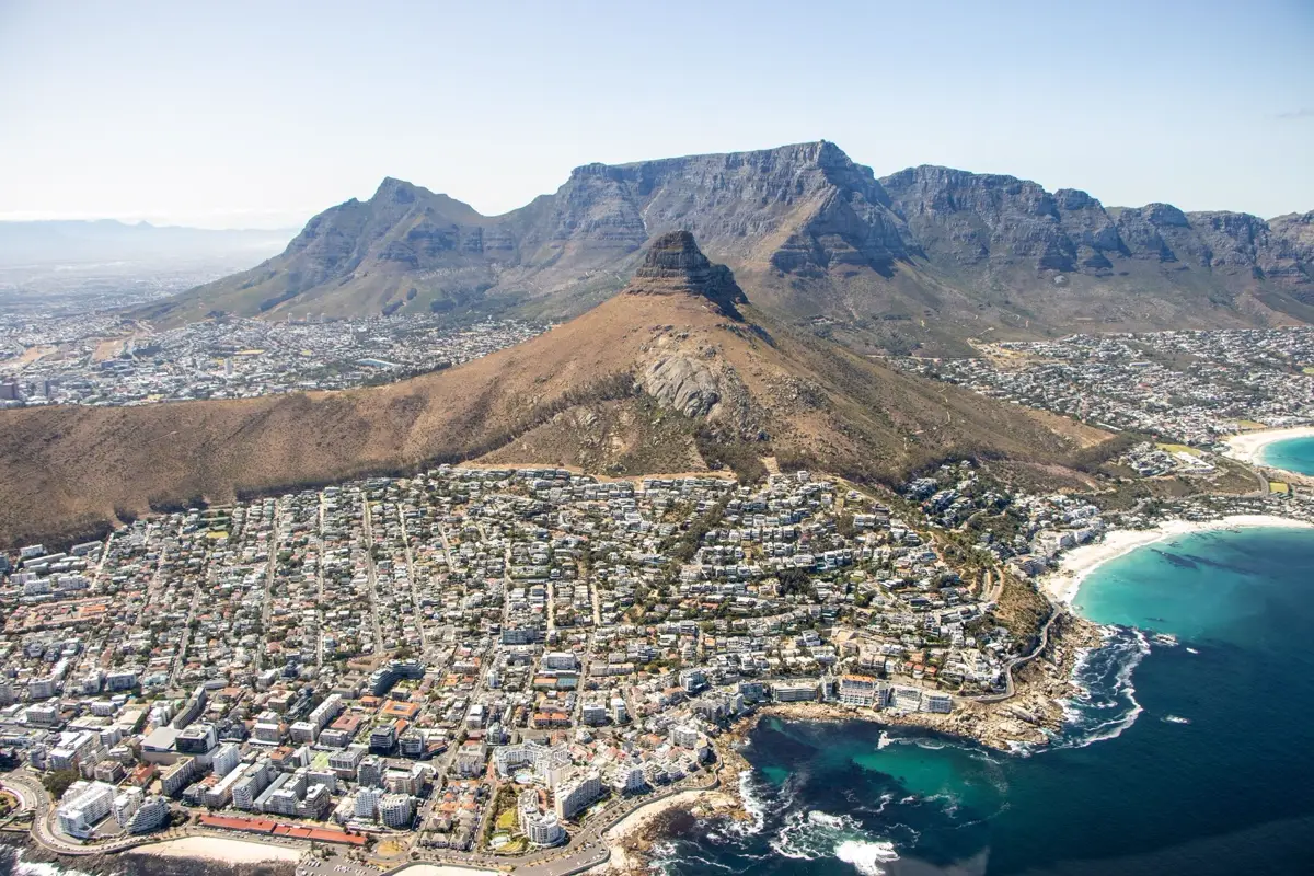 Cape Town city bowl with Table Mountain in the background