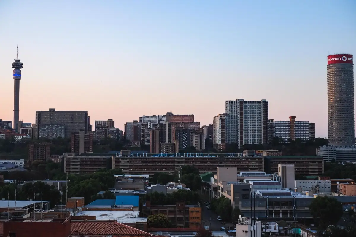 Johannesburg city skyline in Gauteng