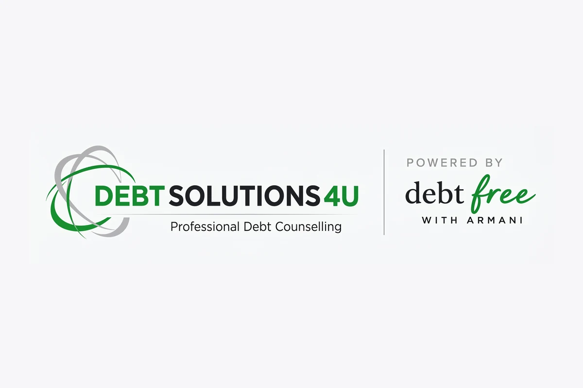 Debt Solutions 4U powered by Debt Free with Armani co-branded logo